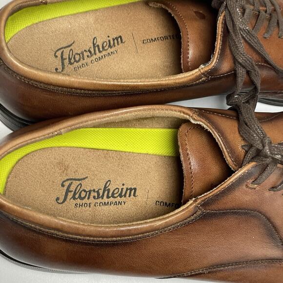 Florsheim Cap Toe Oxford Shoes Size 11 M (11949-221) Cognac Brown Preppy Laces main image 5